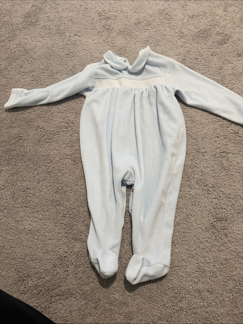 Classic Baby Blue Footed One-Piece Romper - Unbranded